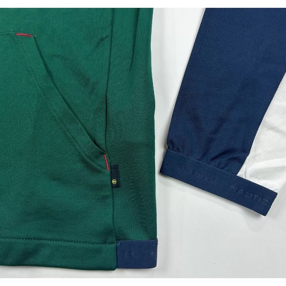 Nautica Competition Mens XL Mock Neck Green Pullover Blue Shirt Jacket K27625 - Picture 8 of 12